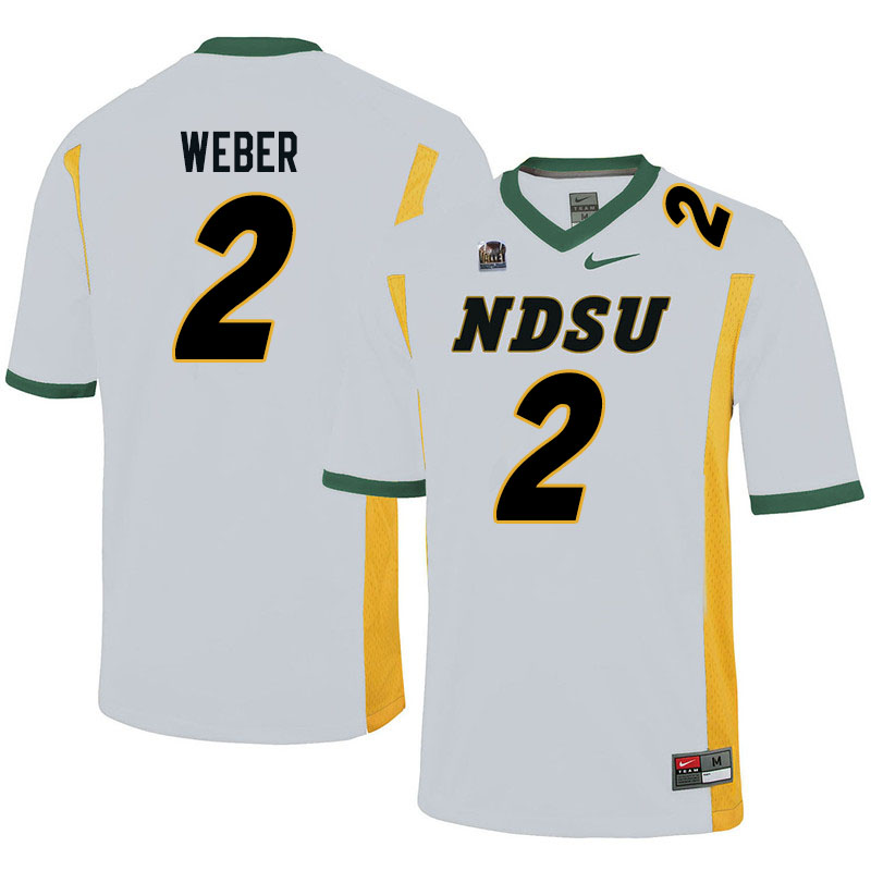 Men #2 Dawson Weber North Dakota State Bison College Football Jerseys Sale-White - Click Image to Close